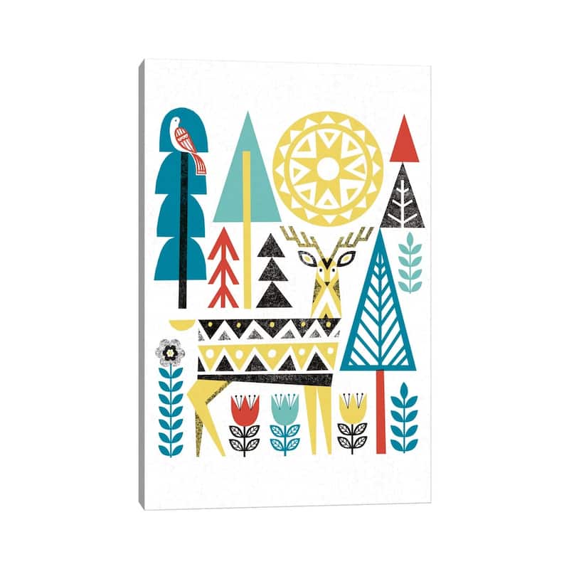 iCanvas "Folk Lodge (Deer II)" by Michael Mullan Canvas Print