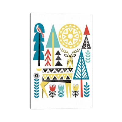 iCanvas "Folk Lodge (Deer II)" by Michael Mullan Canvas Print