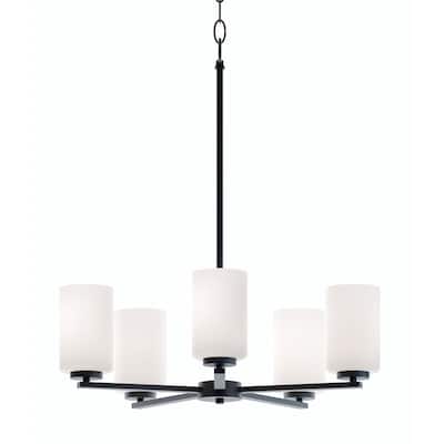 AFX LEOP24MB Leo 5 Light 24" Wide Pillar Candle Pendant