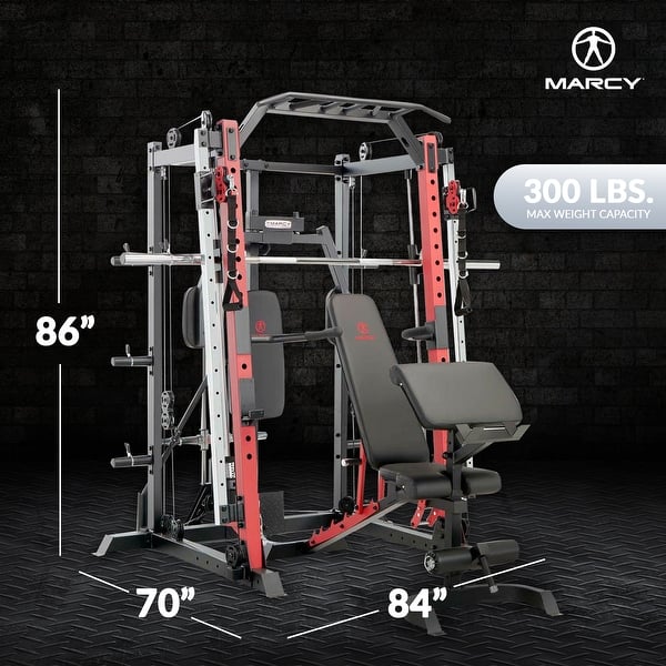 Marcy SM4033 Smith Machine Cage Multi Purpose Home Gym Training System