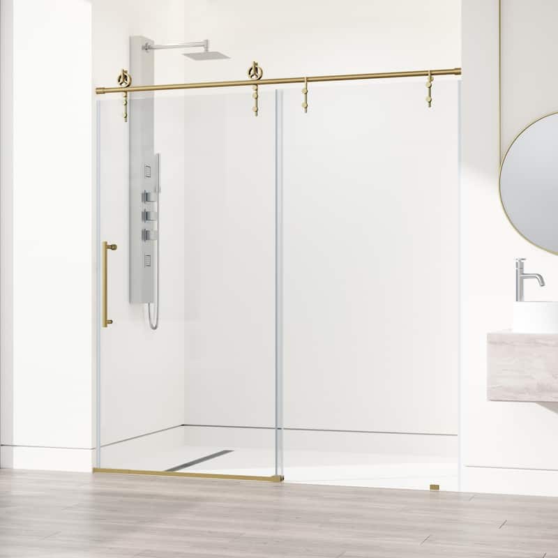 VIGO Hamilton 56" to 60" W x 78" H Frameless Sliding Shower Door