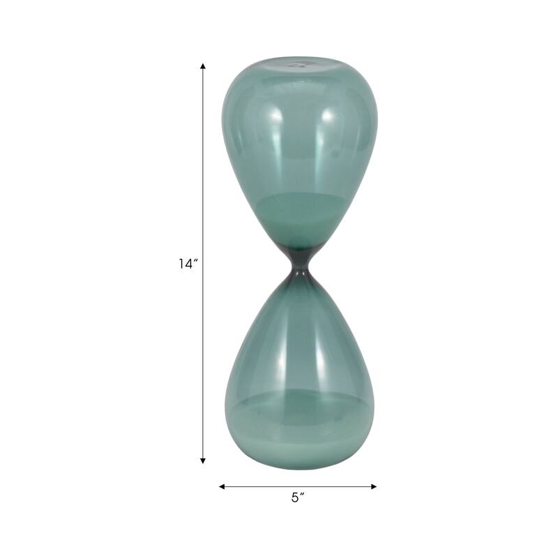 Modern Glass Hourglass Sculpture - Home Decor
