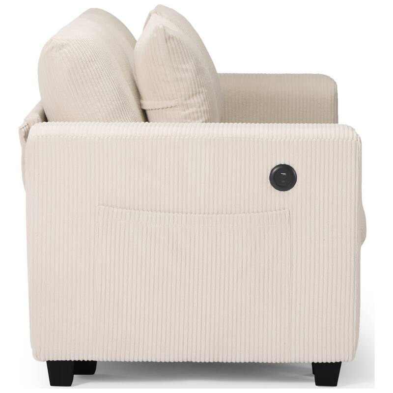 Hamilton 6-Piece Corduroy Upholstered Modular Sectional with USB Port