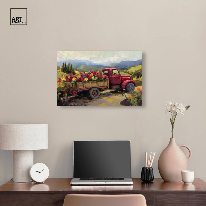 Flowers in Transit I Canvas by Art Remedy, Gallery Wrapped