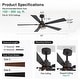 preview thumbnail 15 of 77, 42"/52" Modern Farmhouse Ceiling Fan, Remote Control, Quiet Reversible DC Motor, Timer, Black and Walnut Finish