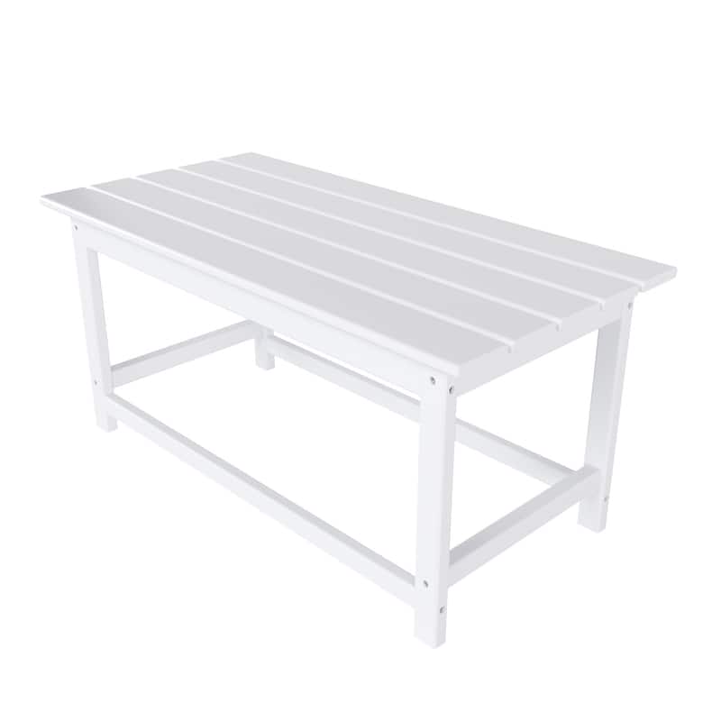 Aderson Outdoor Patio Adirondack Chair with Side Table and Coffee Table 4-Piece Conversation Set