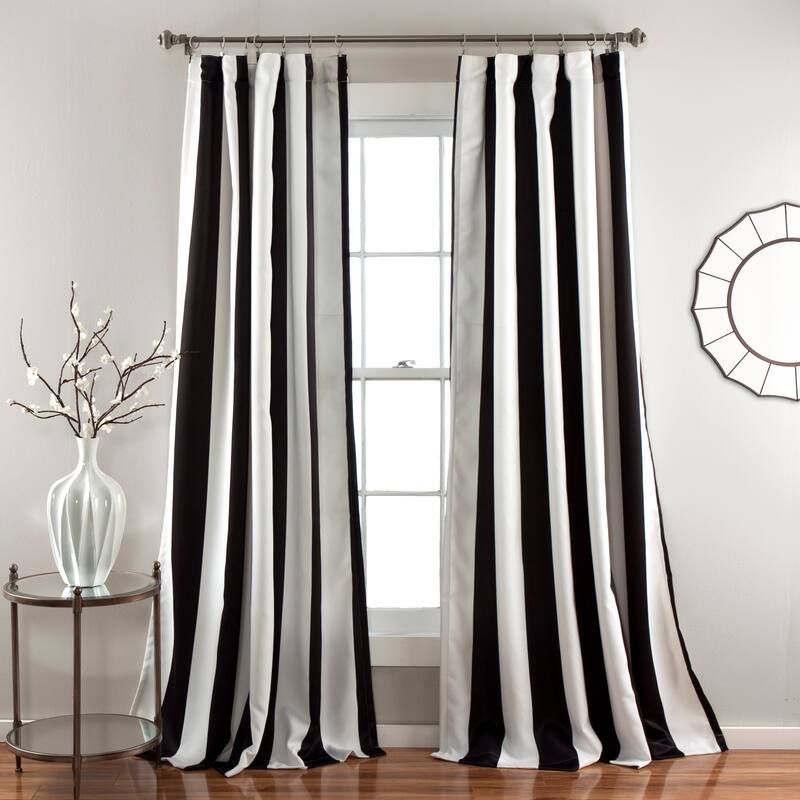 Lush Decor Wilbur Blackout Window Curtain Panel Pair - 52"W x 95"L - Black