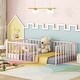 preview thumbnail 2 of 8, Twin Size Metal Floor Bed Frame with Circular Fence and Door for Creative and Safe Children's Spaces