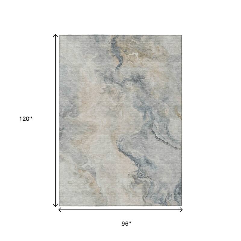 HomeRoots Abstract Modern Rectangle Outdoor Rug
