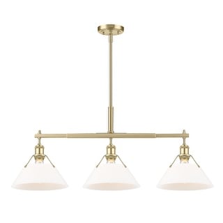 Yep by Golden Lighting Orwell 3-light Island Light in Brushed Champagne Brass and Opal Glass - Gold