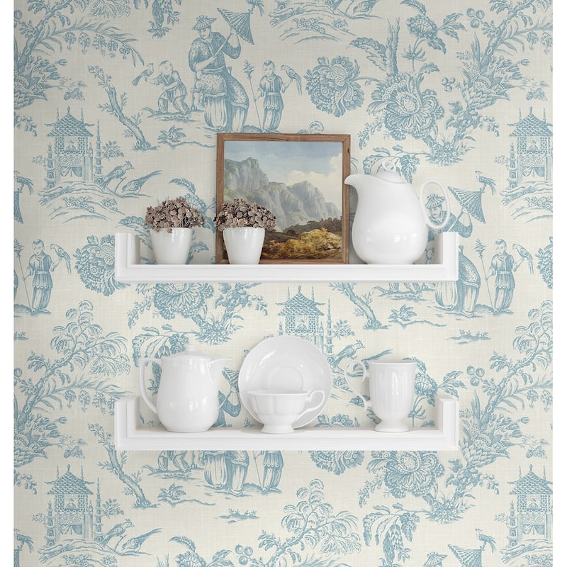 Seabrook Designs Colette Chinoiserie Nonwoven Unpasted Wallpaper