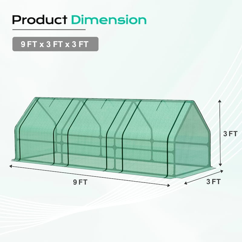 Aoodor Mini Greenhouse with 2 Zipper Doors,