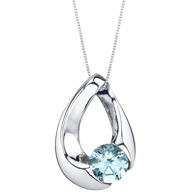 0.75 ct Aquamarine Pendant in Sterling Silver