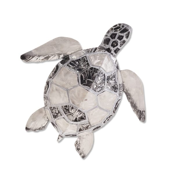 slide 1 of 4, Sea Turtle Small Wall Decor Pewter Checkered
