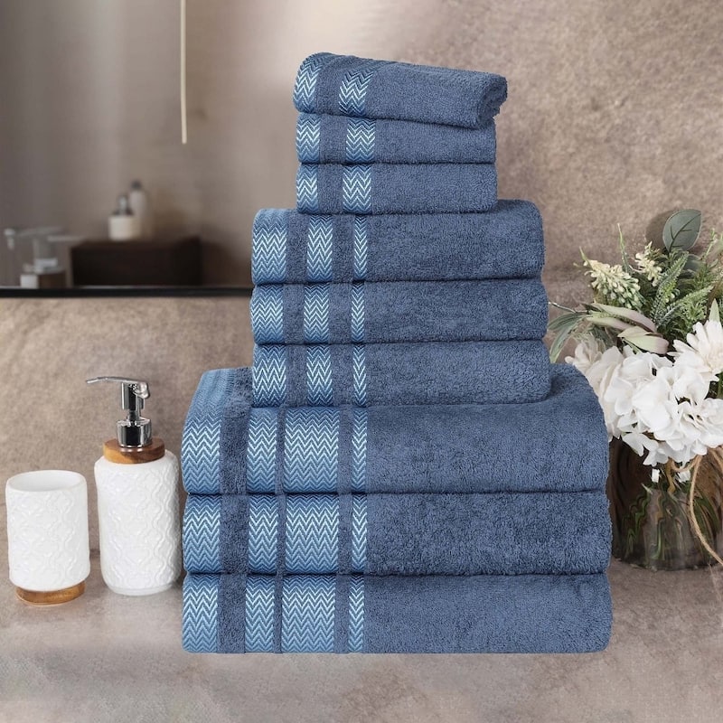 Superior Hays Cotton Medium Weight 9 Piece Bathroom Towel Set