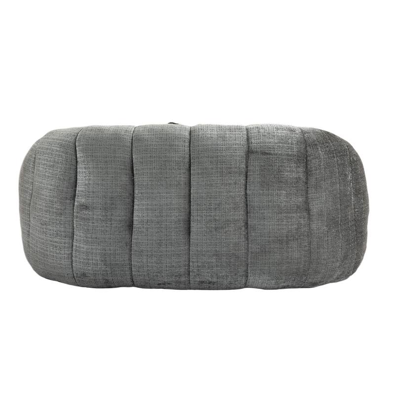 GDFStudio - Charlotte Plush Chenille Two-Seat Bean Bag Sofa for Living Room and Lounge Areas