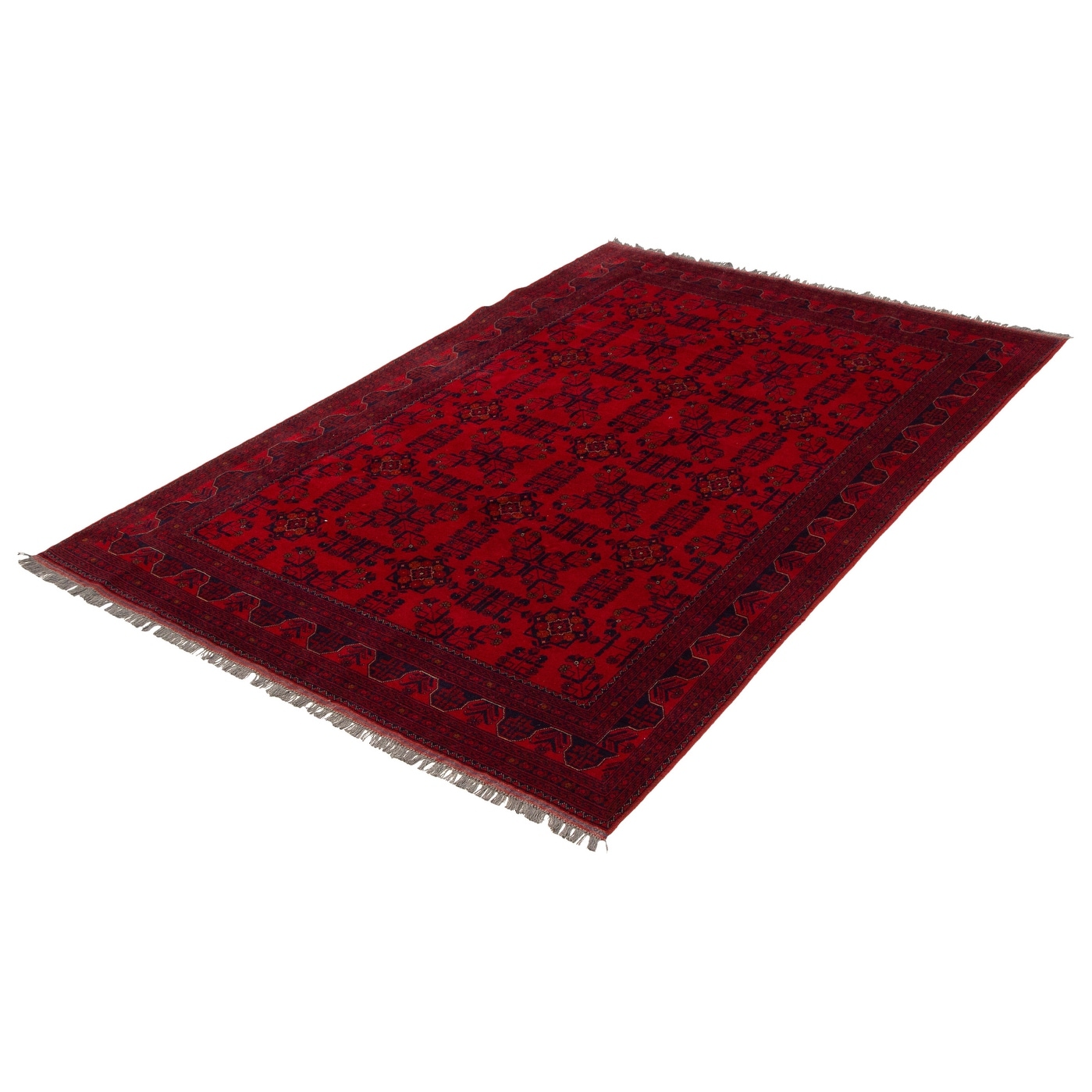 Finest Khal Mohammadi Bordered Red Rug 2'10 x 9'8 eCarpet Gallery Runner Rug for Hallway 342278 Entrance Kitchen Hand-Knotted Wool Runner Rug 