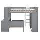 preview thumbnail 6 of 7, Full Loft Bed with Twin Stand-alone bed, Shelves,Desk,and Wardrobe-Gray