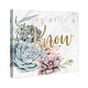 preview thumbnail 3 of 11, Oliver Gal Typography and Quotes Wall Art Canvas Prints 'Be Still and Know Succulents' Quotes and Sayings - Gold, Green