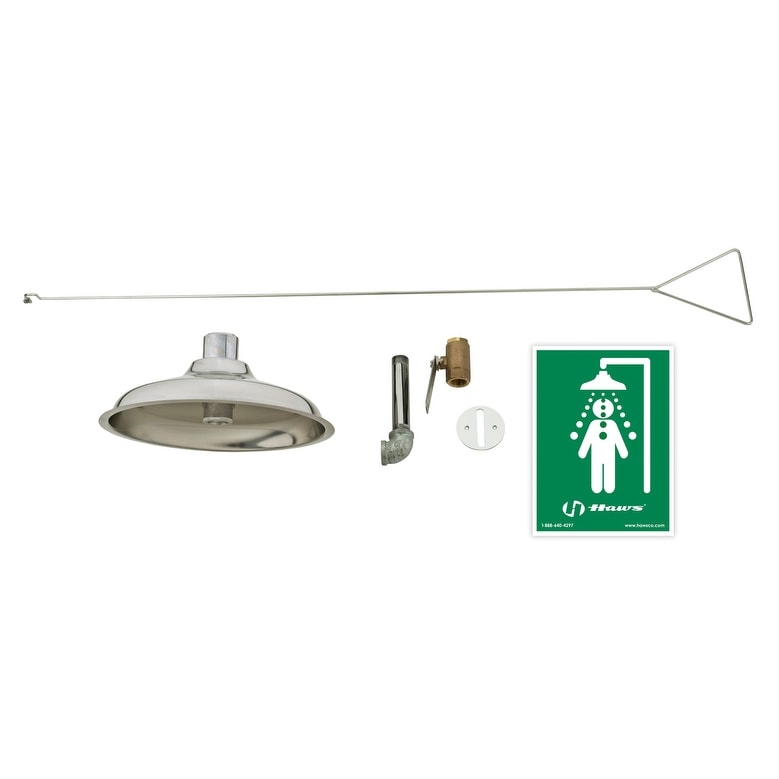 Haws Concealed ceiling supply drench shower with stainless steel