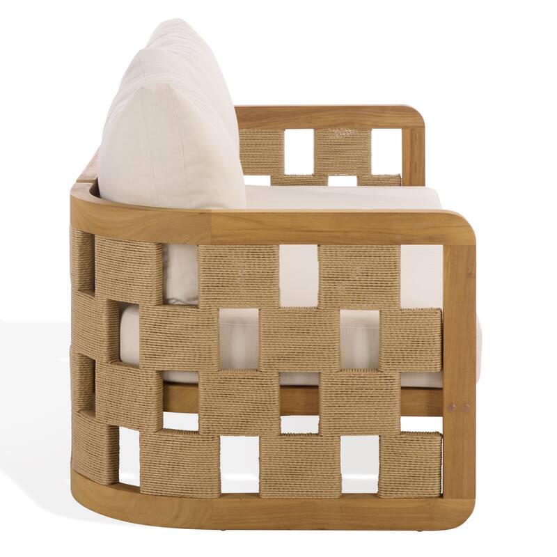 SAFAVIEH Couture Skipper Teak Patio Sofa - 69"W x 30"D x 24"H