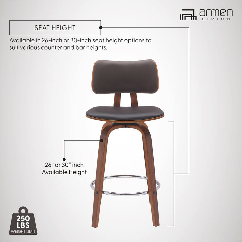 Pico Upholstered Swivel Bar/Counter Stool
