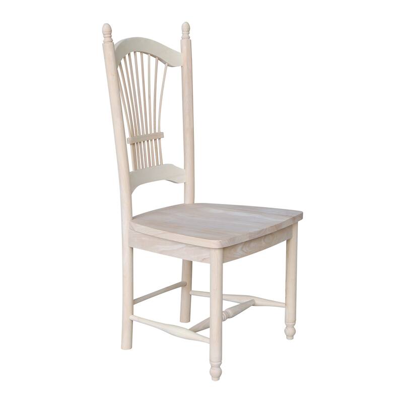 International Concepts Solid Wood Sheafback Dining Chairs, Set of 2