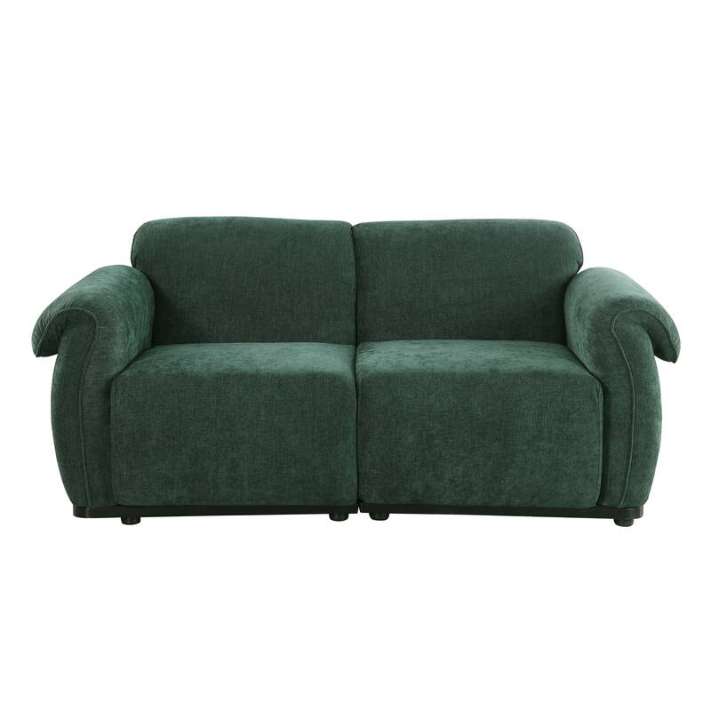 68.5" Chenille Modular Sofa - Fashionable Small Sectional with Iron Frame for Living Room, Bedroom