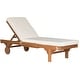 preview thumbnail 6 of 7, SAFAVIEH Outdoor Living Newport Brown Cart Wheel Adjustable Chaise - 27.6" x 78.7" x 14.2"
