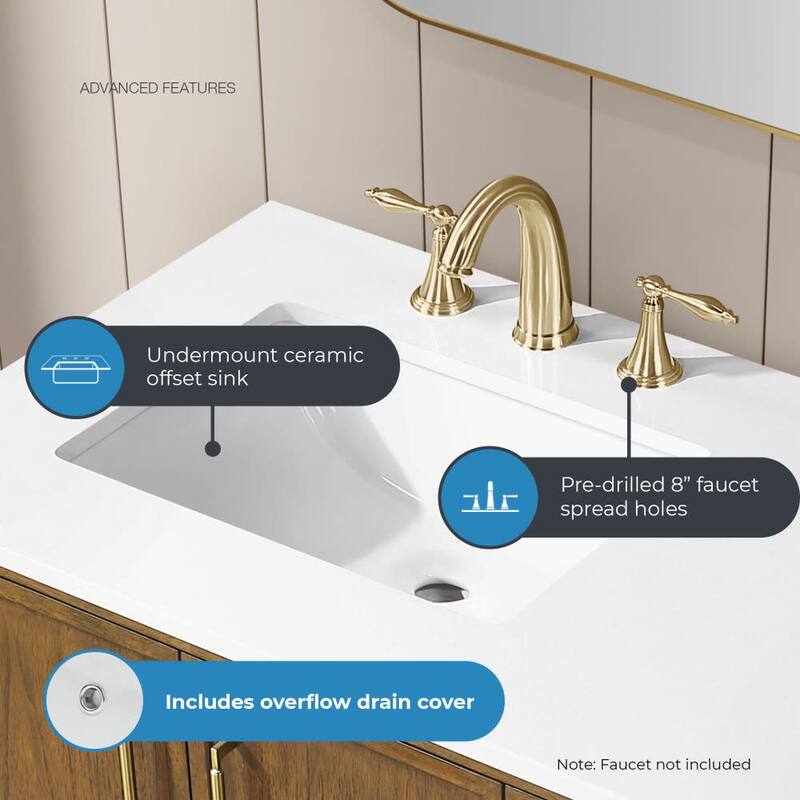 Ove Decors KIRA-60 Kira 60" Free Standing Double Basin Vanity Set with