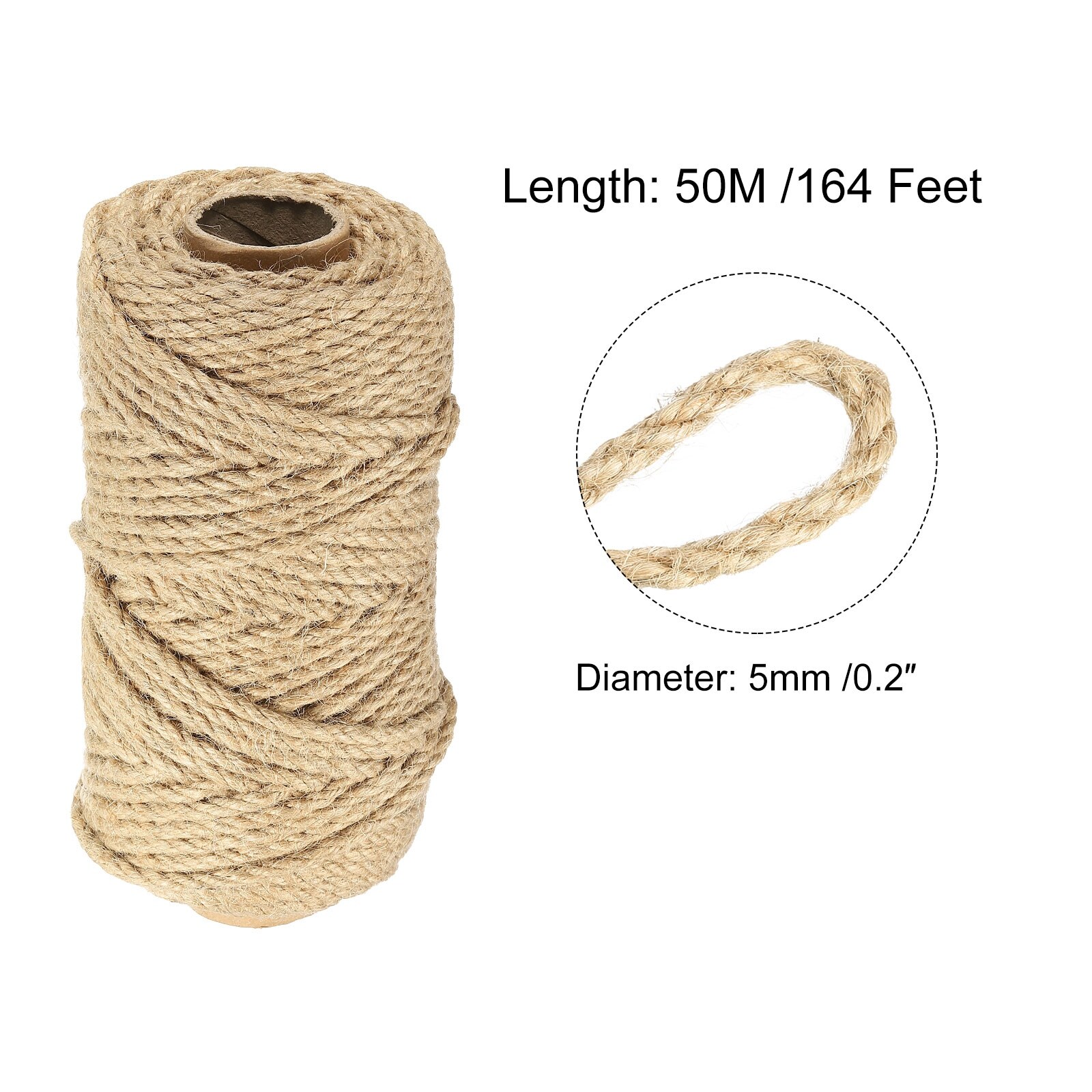 Jute Twine 5mm 164 Feet Long Brown Twine Rope for DIY Subjects