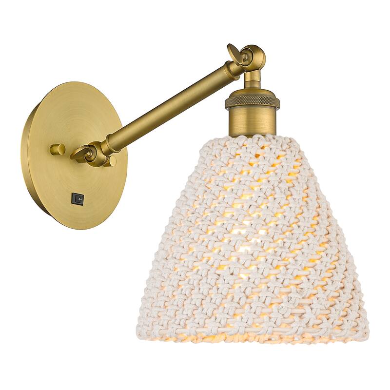 Innovations Lighting Endless Possibilities Ballston - Bristol Natural - 1 Light 8" Adjustable Sconce - Brushed Brass