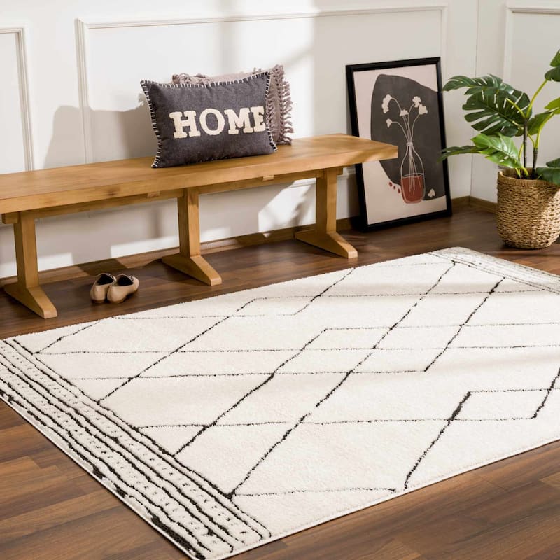 Hauteloom Keone Hallway, Kitchen Runner Rug - High Pile - Rose Cream - 2'8" x 7'3"