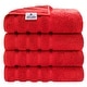 preview thumbnail 60 of 148, American Soft Linen 100% Cotton Turkish Bath Towels Large, 4 Pack Luxury Hotel Spa Quality Turkish Bath Towels Bathroom Sets Red