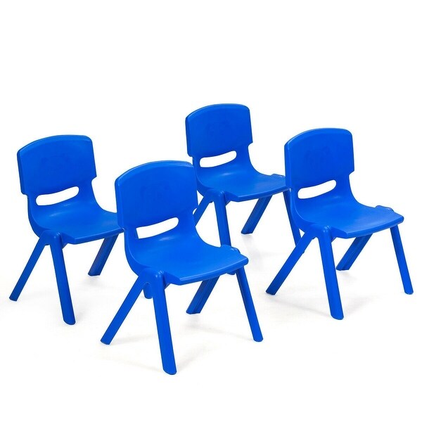 Assorted Colors Indoor/Outdoor Plastic Stacking Chairs for Kids 14 inch Seat Height 6-Pack ECR4Kids School Stack Resin Chair 