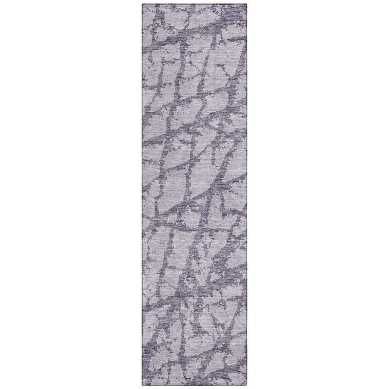 Machine Washable Indoor/ Outdoor Abstract Contemporary Chantille Rug