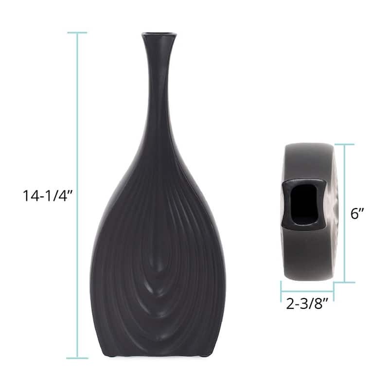 Allan Andrews Tapered Matte Black Ceramic Onion Vase Collection