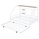 preview thumbnail 18 of 52, Metal House Bed with Trundle, Sturdy House Shaped Bedframe w/Built-in Shelf & Grid for Kids Bedroom, Dorm, No Box Spring Needed