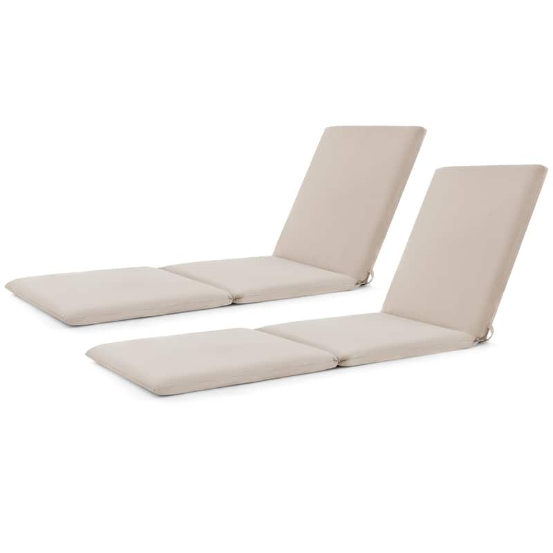 Gymax 2PCS Patio Lounge Chair Recliner Chair w/ 3-Position Adjustable