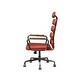 preview thumbnail 3 of 4, Vintage Antique Red Top Grain Leather High Back Office Chair with Height Adjustment and Swivel Function, Wheels 360° Swivel