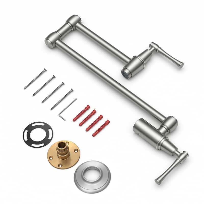 KRAUS Allyn Wall Mount Pot Filler Kitchen Faucet with Retractable Arm