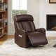 preview thumbnail 23 of 28, Kinsley Triple Motor Leather Power Swivel Recliner with Adjustable Lumbar Cognac