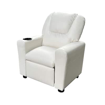 PU Leather Kids Recliner Chair with Cup Holder