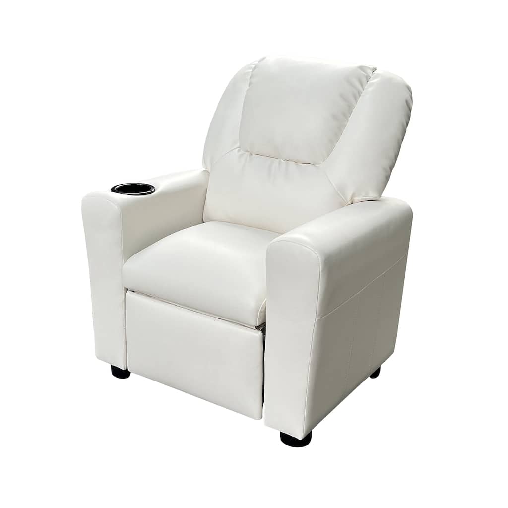 PU Leather Kids Recliner Chair with Cup Holder