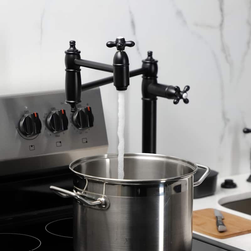 Kingston Brass Restoration Two-Handle 1-Hole Deck Mount Pot Filler Faucet