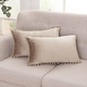preview thumbnail 90 of 89, Deconovo Velvet Pom-poms Throw Pillow Covers 2 PCS(Cover Only) 12x20 - Light Khaki