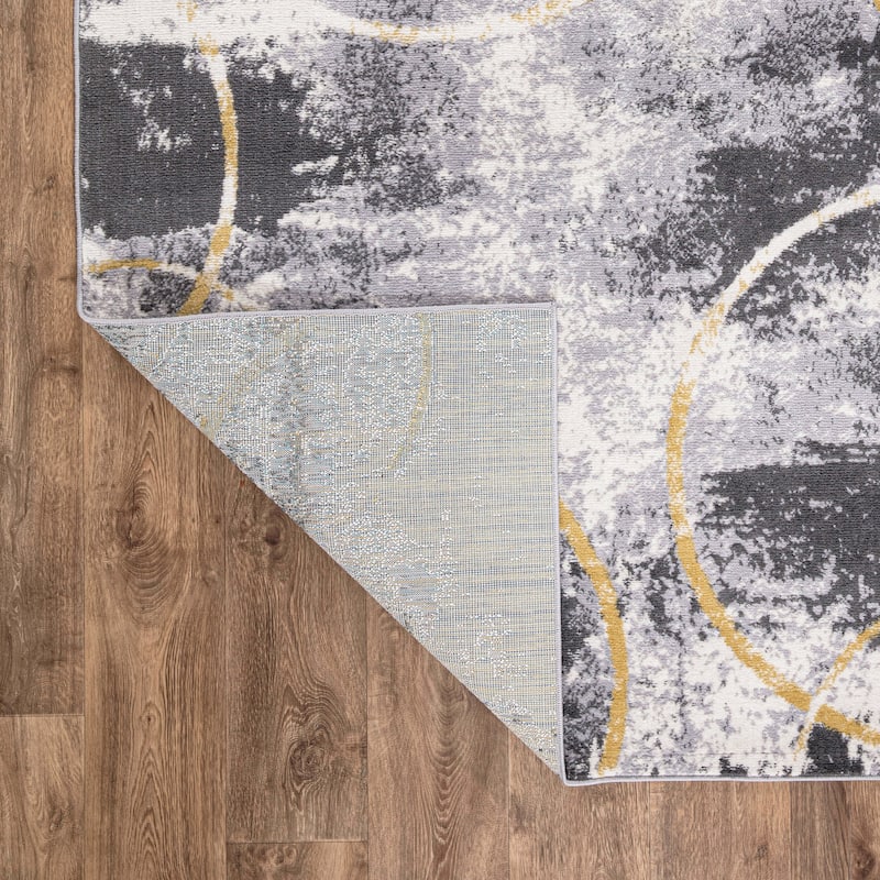 World Rug Gallery Distressed Modern Abstract Area Rug
