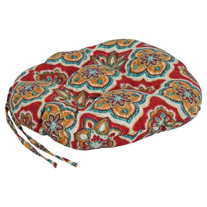 16-inch Round Tufted Indoor/Outdoor Chair Cushions (Set of 4) - 16"