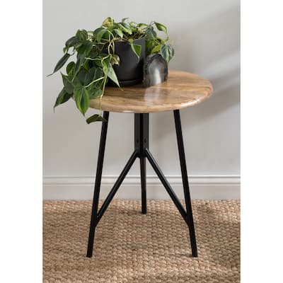 Kate and Laurel Pallson Round Wood Side Table - 18x18x22