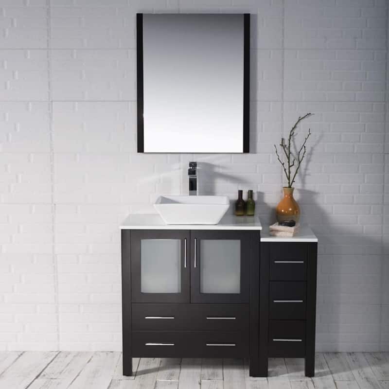 Blossom Sydney 42" Bathroom Vanity with Storage Side Cabinet & Mirrors